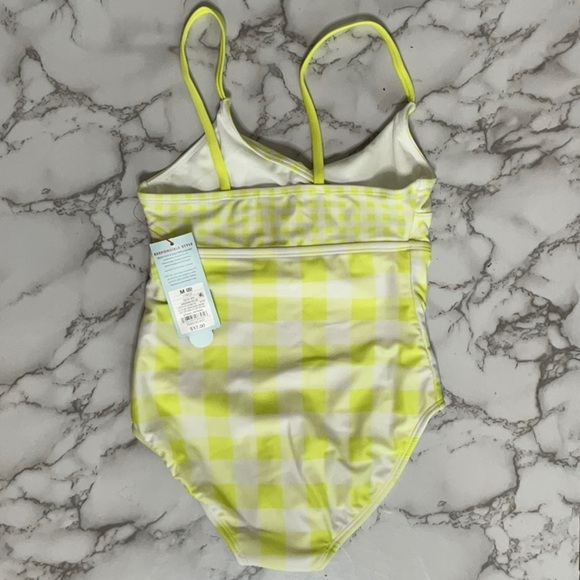 Cat & Jack Girls Gingham Check One-Piece Bathing Suit Swimsuit Size S - M - Picture 6 of 11